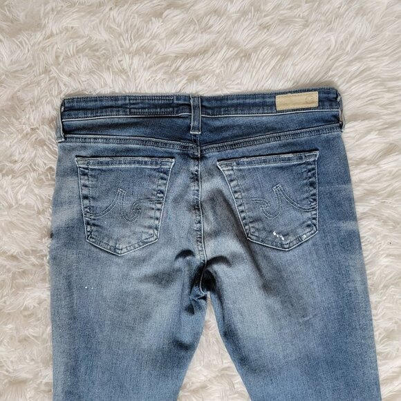 AG The Legging Ankle Skinny Paint Splatter Distressed Jeans - Picture 8 of 14